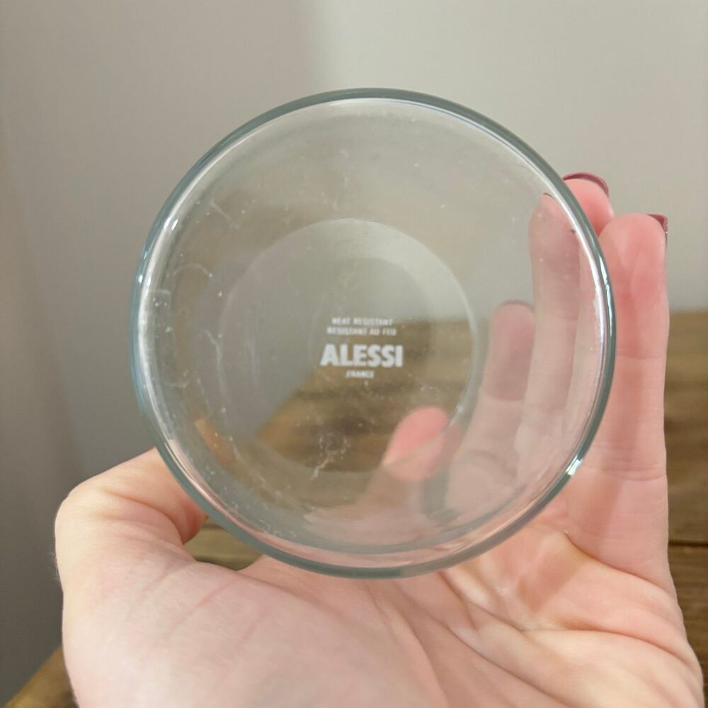 Vintage Alessi Postmodern Girotondo Design Mug Stainless Steel Glass Set of 2 - Picture 5 of 8